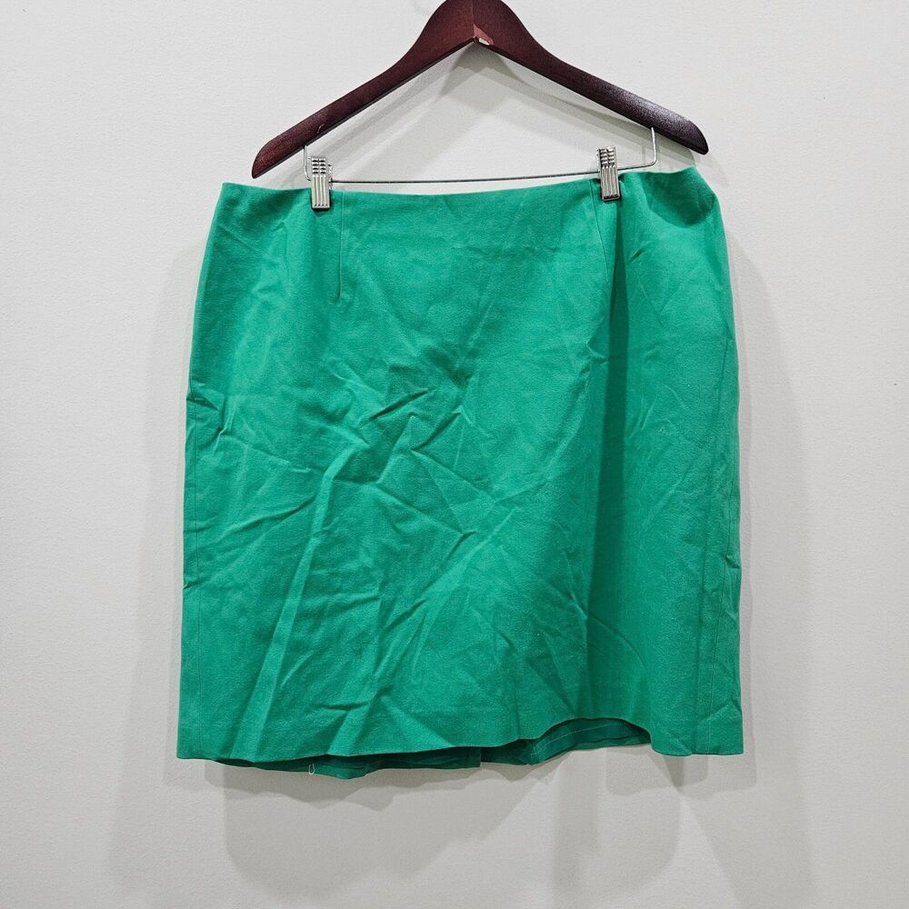 Talbots Womens Kelly Green Pencil Skirt Petite 18WP Mid Rise Colorful Office
